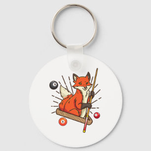 Billiard Fox Hustler Pool Shirts Girls Snooker Gif Keychain