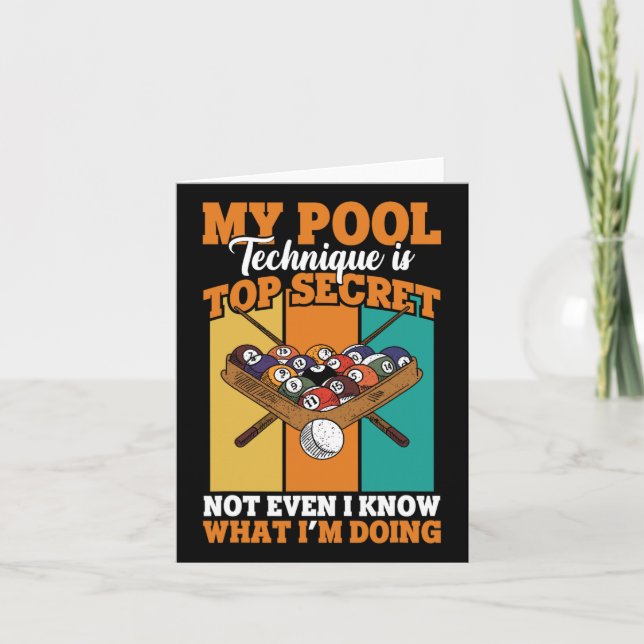 Billiard Funny Pool Player My Pool Technique  Card (Front)