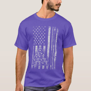 Billiard Game USA American Flag Pool Player Sports T-Shirt