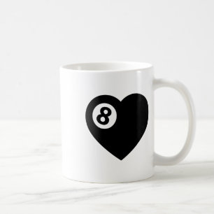 Billiard Heart Love Pool Player Valentine Poll Bal Coffee Mug