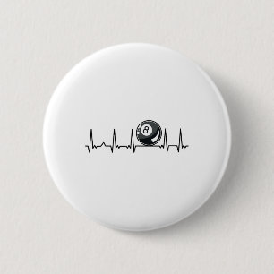 Billiard Heartbeat Snooker Pool Chalk Billiard Pla 2 Inch Round Button