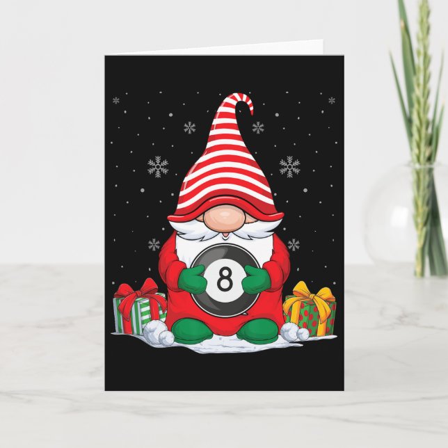 Billiard Ll Christmas Gnomes Cute Billiard Ll Love Card (Front)