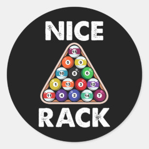 Billiard Nice Rack Billiard Player Gift Classic Round Sticker
