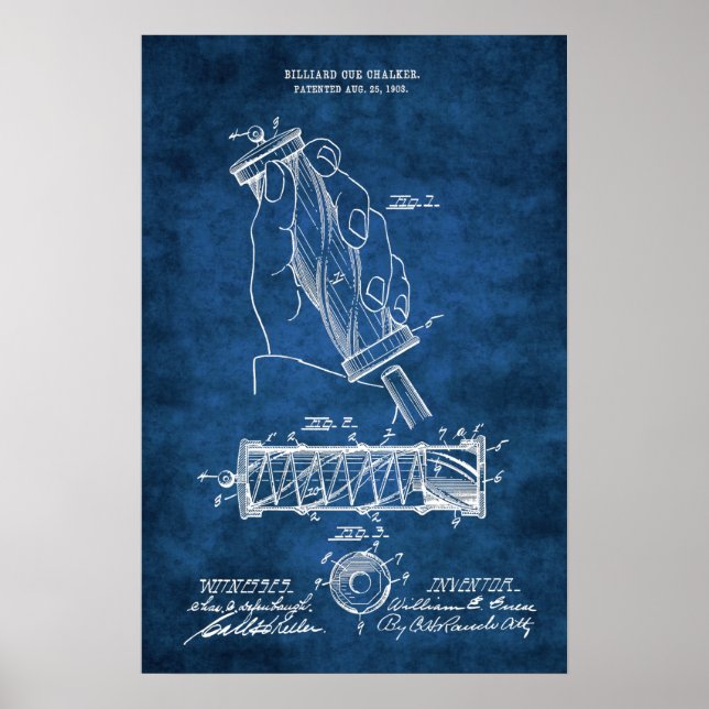 Billiard Patent Art #12 Pool Room Decor (Front)