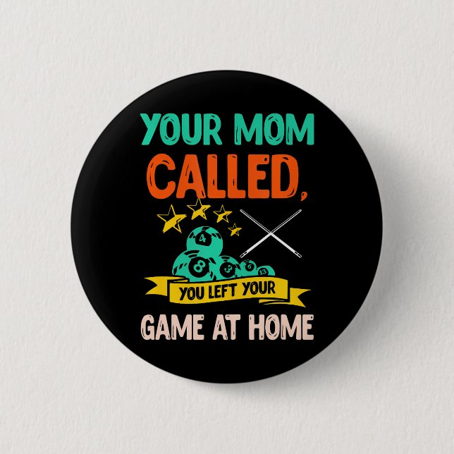 Billiard Player Billard 8-Ball Pool 2 Inch Round Button (Front)