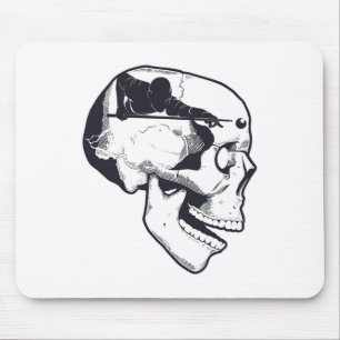 Billiard Player Brain Skull Billiards Table Rack C Mouse Pad