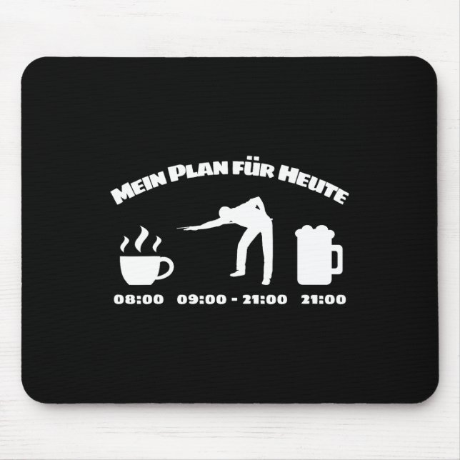 Billiard Player Daily Schedule For Billiards And S Mouse Pad (Front)