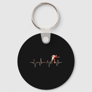 Billiard Player Heartbeat Billiards Pool Snooker Keychain