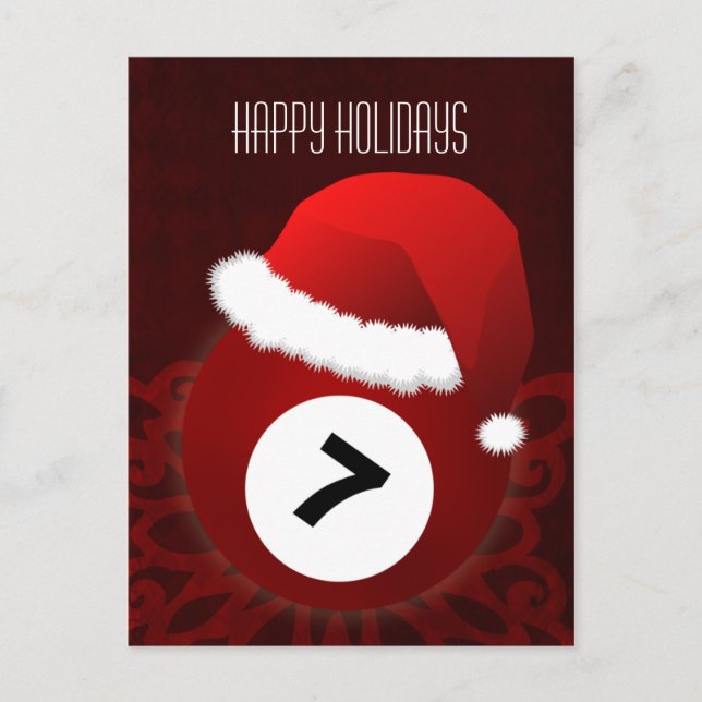 billiard player Holiday greeting (Front)