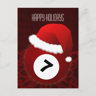 billiard player Holiday greeting Postcard