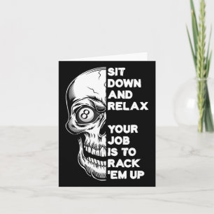 Billiard Player Skull Skeleton Billiards Table Rac Card