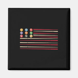 Billiard Player Us Flag Pool Snooker Magnet