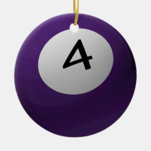 BILLIARD / POOL  BALL CHRISTMAS ORNAMENT 4 (FOUR)