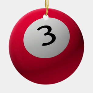 BILLIARD / POOL BALL NOËL ORNEMENT 3 (TROIS)