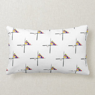 Billiard Pool Balls and Cues Lumbar Pillow