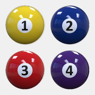 Billiard Pool Balls number 1 4 Coaster Set Zazzle