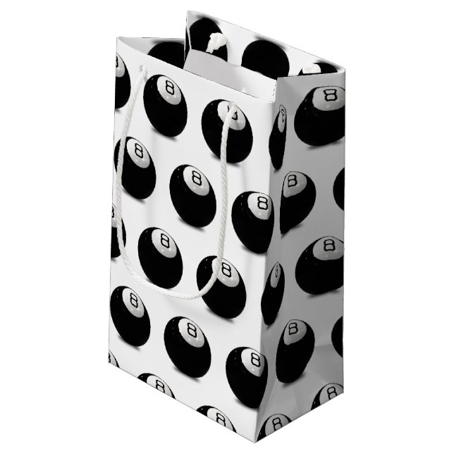 billiard pool eight ball small gift bag (Back Angled)