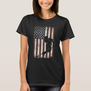 Billiard Pool Player American Flag Vintage Mens B T-Shirt