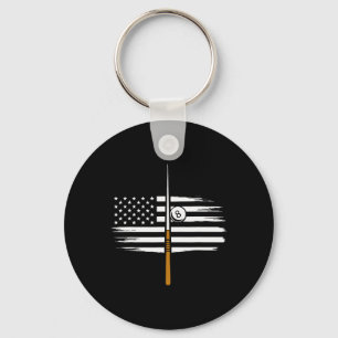 Billiard Pool Player Billiards Table Usa Us Americ Keychain