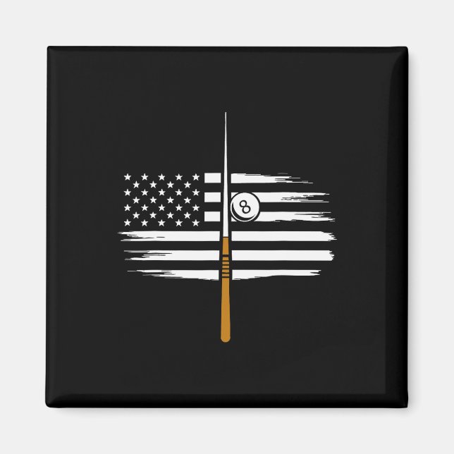 Billiard Pool Player Billiards Table Usa Us Americ Magnet (Front)