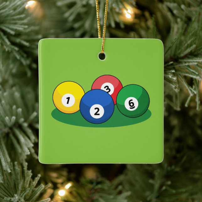 Billiard Pool Snooker Balls Ceramic Ornament (Tree)