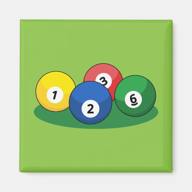 Billiard Pool Snooker Balls Magnet (Front)