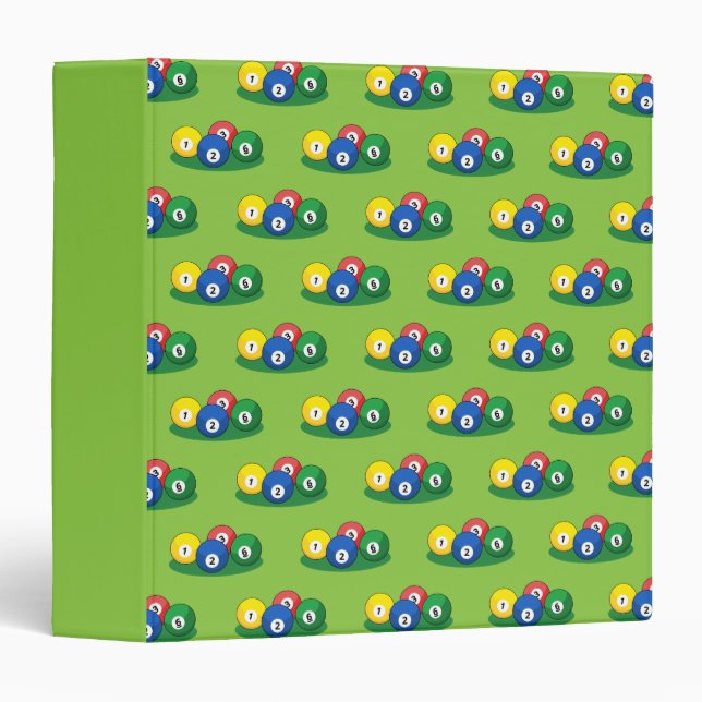 Billiard Pool Snooker Balls Pattern Binder (Front/Spine)