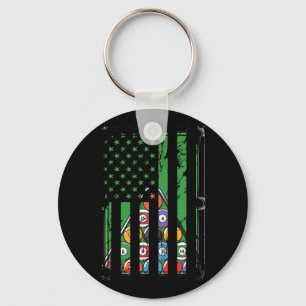 Billiard Rack Usa American Flag Billiards Player S Keychain