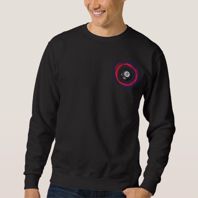 Billiard Red Blue And White Sweatshirt (Front)