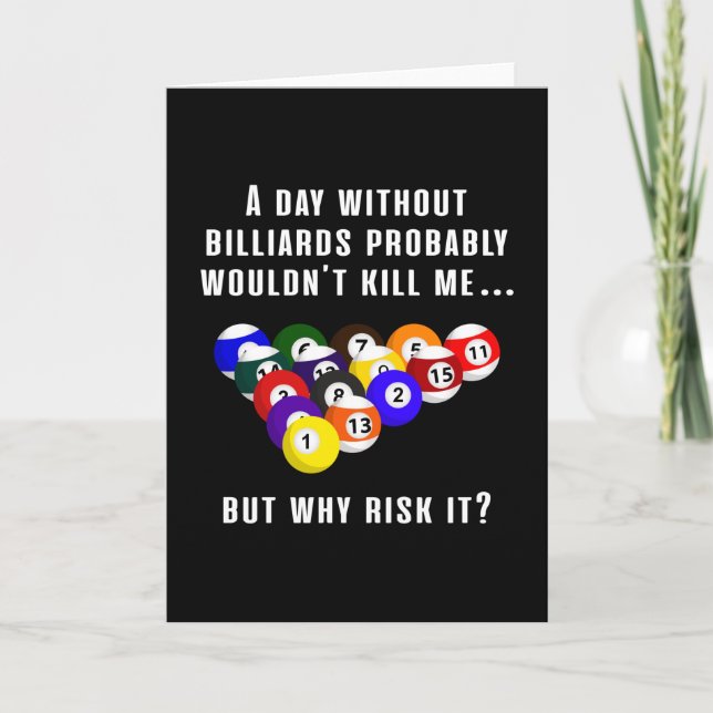 Billiard Snooker Pool Billiards 8 Ball Funny Gift Card (Front)