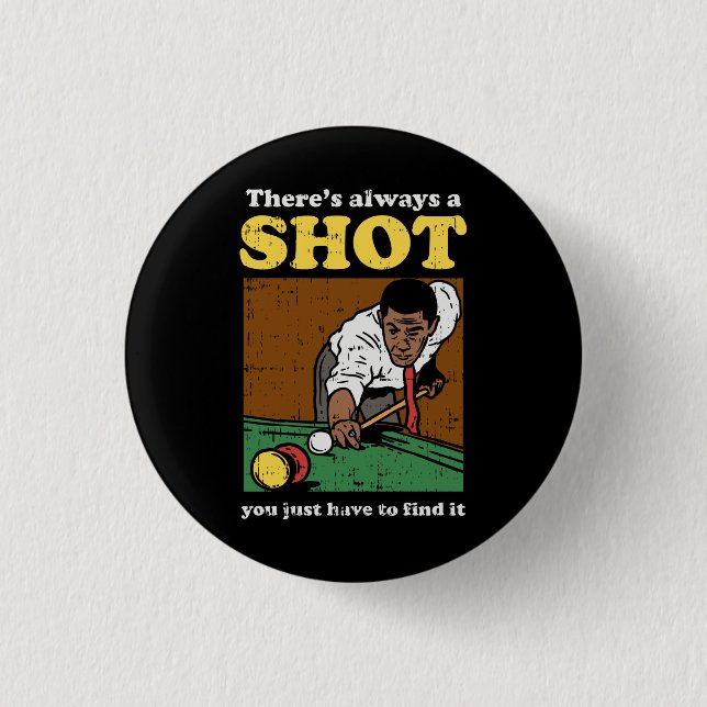 Billiard Snooker Retro 1 Inch Round Button (Front)