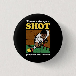 Billiard Snooker Retro 1 Inch Round Button