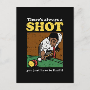 Billiard Snooker Retro Postcard