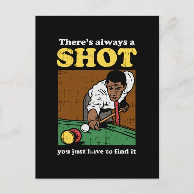 Billiard Snooker Retro Postcard (Front)