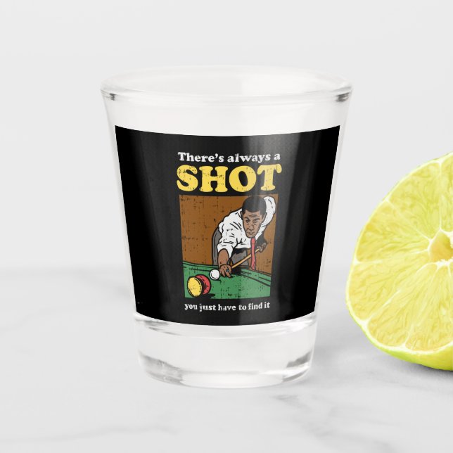 Billiard Snooker Retro Shot Glass (Front)