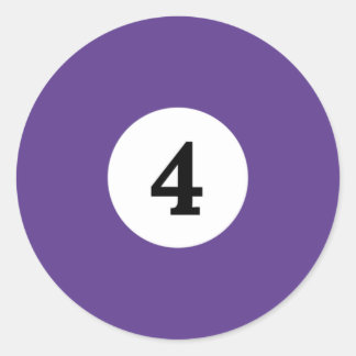 Billiard Solid Purple Ball 4 Classic Round Sticker