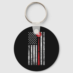Billiard T Shirt American Flag Shooting Pool Tee Keychain