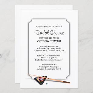 Billiard Thème Bridal Show Invitation