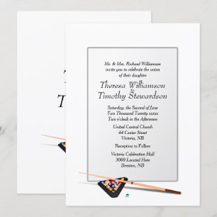 Billiard Thème Faire-part de mariage Mariage blanc