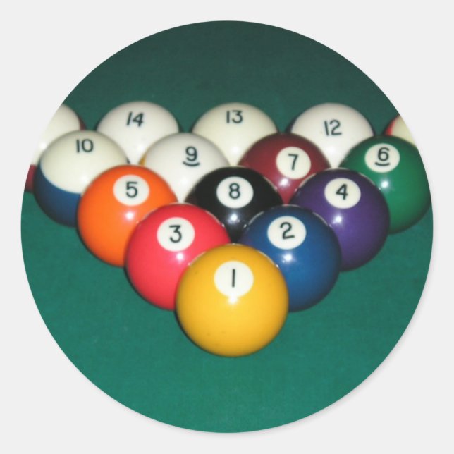 Billiards 003 classic round sticker (Front)