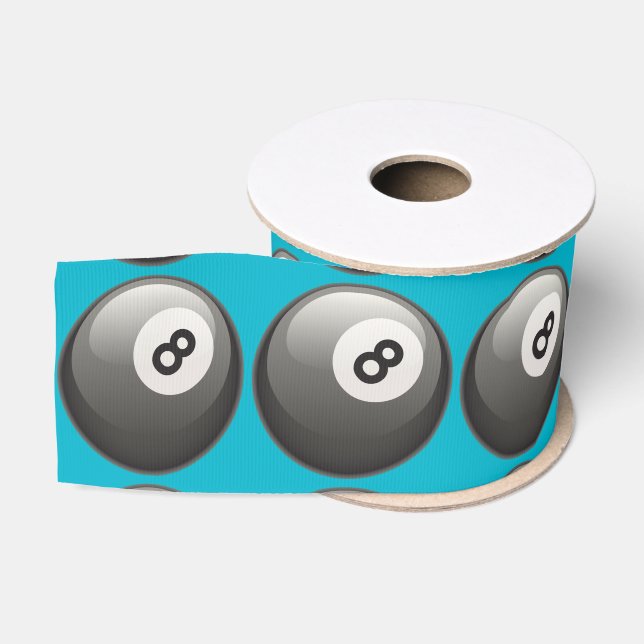 Billiards 8 Ball Grosgrain Ribbon (Spool)