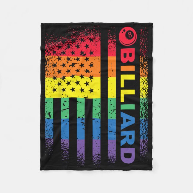Billiards 8-ball Pool Billiard American Flag - Bil Fleece Blanket (Front)