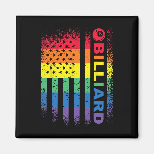 Billiards 8-ball Pool Billiard American Flag - Bil Magnet (Front)
