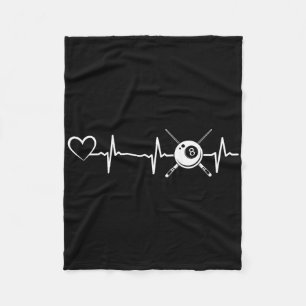 Billiards 8-ball Pool Billiard Heartbeat Heart - B Fleece Blanket