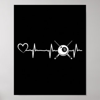 Billiards 8-ball Pool Billiard Heartbeat Heart - B Poster