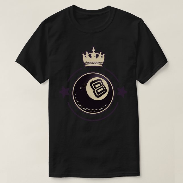Billiards 8Ball Retro Pool Player T-Shirt (Design Front)