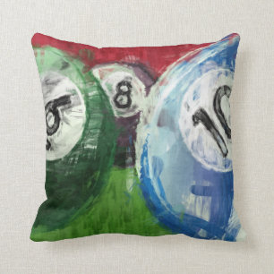 Billiards Abstract Throw Pillow