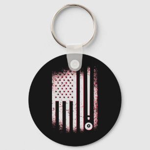 Billiards American Flag Usa Pool Players And Billa Keychain