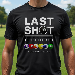Billiards Bachelor Party Last Shot Pool Ball Black T-Shirt