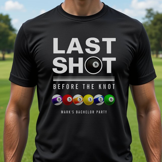 Billiards Bachelor Party Last Shot Pool Ball Black T-Shirt (Creator Uploaded)